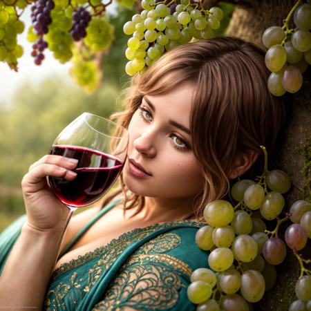 ((god bacchus)), trinking wine ,(hair made of grapes), on a festival with nymps, overgrown ruins , fantasy setting , drunken state
BREAK
(masterpiece, best quality, ultra realistic, 4k, 2k, (intricate, high detail:1.2), film photography, soft focus,
RAW photo, photorealistic, analog style, subsurface scattering, photorealism, absurd res),