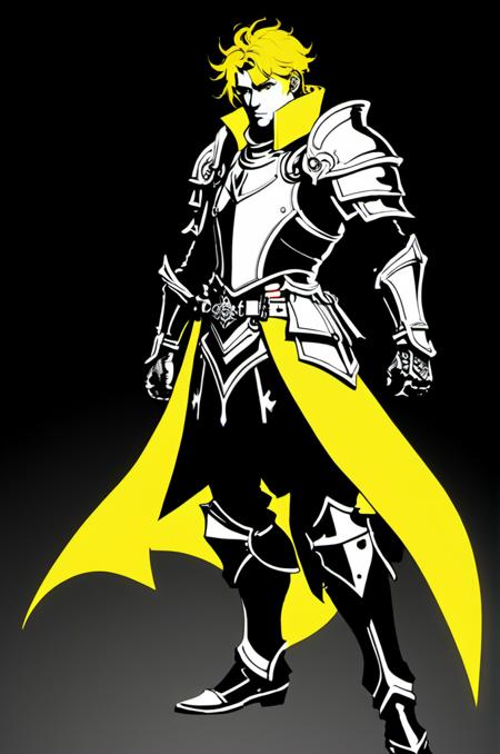 1man, yellow hair, knight, solo, standing, full body, simple background, white background  , <lora:niji_lora:0.8>, more realistic photo of ~*~  , ,8k resolution, concept art, by Greg Rutkowski, Artgerm, by WLOP, by Alphonse Mucha, dynamic lighting, hyperdetailed, intricately detailed, Splash art, trending on Artstation, triadic colors, Unreal Engine 5, volumetric lighting, sinister by Greg Rutkowski, horror by Gustave Doré, pastel colors~*~, (masterpiece, best quality:1.5), high resolution face, Anti-Aliasing, FXAA, De-Noise, Post-Production, SFX, insanely detailed & intricate, hypermaximalist, elegant, ornate, hyper realistic, super detailed, noir coloration, serene, 16k resolution, full body