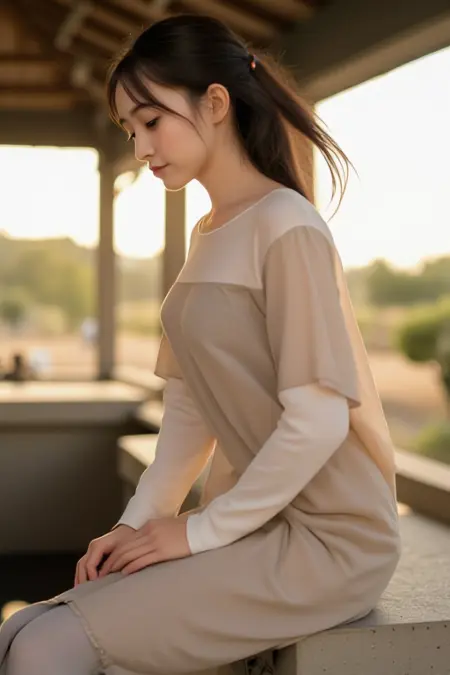 layered longline dress (realistic)