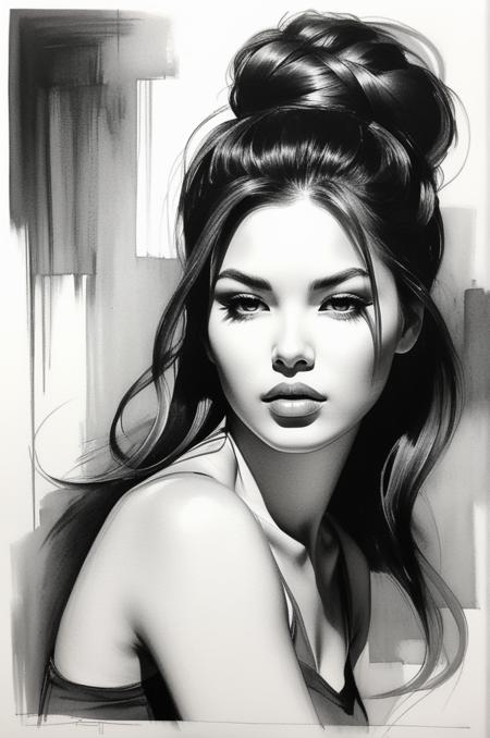 Monochrome graphite skech and shading, charcoal drawing style, dramatic contrast, expressive strokes, rich textures, dynamic composition, professional-grade finish, classic aesthetic