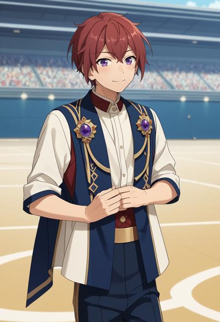  Tsukasa Suou, red hair, purple eyes