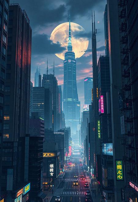 akira, neo tokyo, megalopolis, cyberpunk city, retrowave city, futuristic, neo noir, night city, skyscrapers, epic scene, megabuildings, dredd, view from street level,