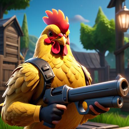 cinematic film still <lora:AnimAl P FFusion:1> a close up of a bird with a gun in its hand, realistic fortnite, 3 d character art, 3 d character concept artwork, screenshot from fortnite, the chicken man, arnold render, chicken, fortnite skin, 3 d render character art 8 k, 3 d character concept, donald trump fortnite skin, anthropomorphized chicken, stylized game art . shallow depth of field, vignette, highly detailed, high budget, bokeh, cinemascope, moody, epic, gorgeous, film grain, grainy