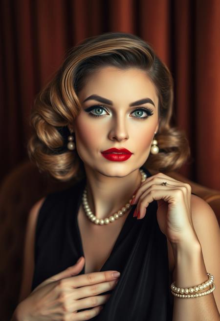 Vintage Hollywood Glamour. Recreate 1950s starlet vibes with Leica SL2-S and Petzval 58mm f/1.9 lens. Use softbox key light at ¾ angle and hazer for atmospheric glow. Set f/2.5 to blur art-deco backdrops, ISO 400, 1/60s. Capture rich velvet textures and pearl accessories. Post-add sepia tones, Orton effect for softness, and subtle vignette to frame the subject’s poised expression.