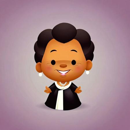 cartoon portrait of Aretha Franklin in (jmawx:1.5) style, cute chibi, simple gradient background, full character, smile, detailed facial features   <lora:Jerrod_Maruyama_Style_XL_V4.2-000011:0.9>