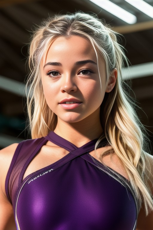 photo of oliviadunne, a gymnast (in a gymnasium), modelshoot style, (extremely detailed CG unity 8k wallpaper), photo of t...