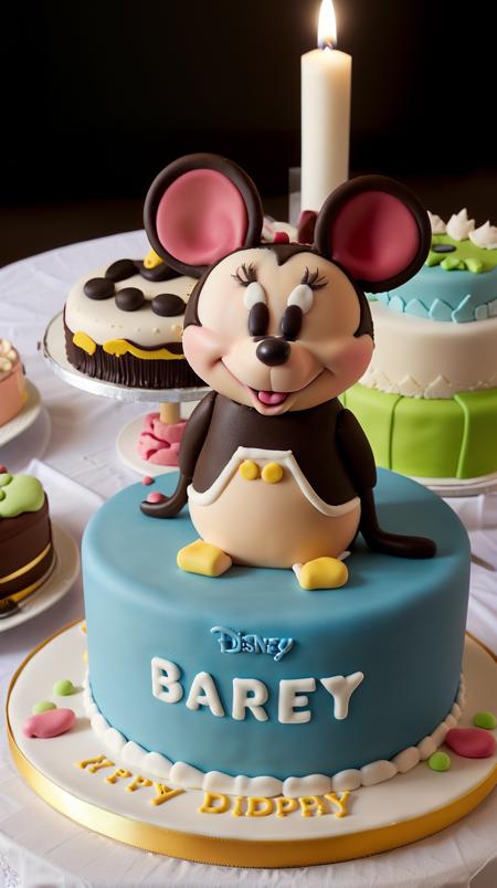 CakeStyle mini mouse. Marzipan cake shaped like mini mouse. <lora:CakeStyle:0.55> , disney, pixar