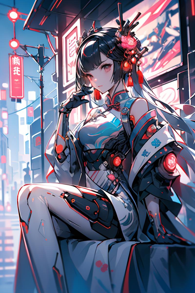 Cyberhanfu 赛博国风/Cyber Chinese style image by aji1