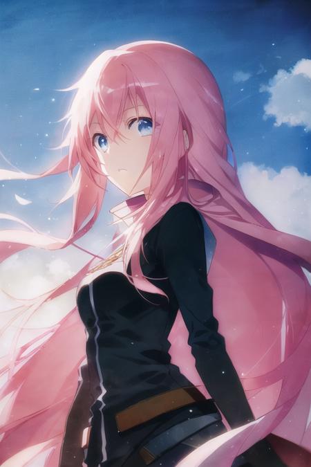 1girl,anime,pink hair, blue eyes, best quality, masterpiece, long hair, megurine luka,   <lora:rella-style-000010:1>