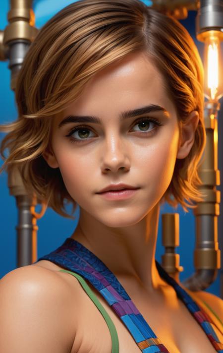 manga style painting of emma watson fixing the pipes, tiny bikini, ultra realistic, sharp details, subsurface scattering, intricate details, warm lighting, beautiful features, highly detailed, photorealistic, octane render, 8 k, unreal engine, art by artgerm and greg rutkowski and alphonse mucha . vibrant, high-energy, detailed, iconic, Japanese comic style, ( Ultra realistic, Intricate, awesome ultra high resolution photography, technical showcase), (Superb close view of a ultra detailed, super high resolution Pixie made of colorful intricate patchwork) (dramatic lighting, masterpiece), (Colorful, Ultra Realistic, High quality, Ultra detailed, Sharp focus, 8K UHD, Ultra realism, Movie scene, trending on Civitai)