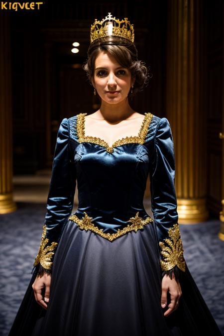 king costume ,  space , evening  <lora:Tina_Fey:1> 1girl, solo, a mature t1873f, masterpiece, best quality, detailed face,