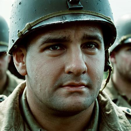 cinematic film still of closeup of  a man in a military helmet looks off to the side in tears Saving Private Ryan Cinematic Film Style
 <lora:Saving Private Ryan Cinematic Film Style:1>
 <lora:PerfectEyesXL:1> <lora:lora6:1>
 <lora:perfect hands:1>
perfect hands, shallow depth of field, vignette, highly detailed, high budget, bokeh, cinemascope, moody, epic, gorgeous, film grain, grainy