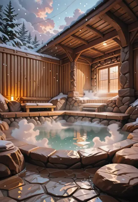 Onsen | Hot Springs | Stone Sauna - Andi Background