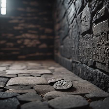 cinematic photo  interior design concept, (modern room:1.3), furniture cut from ancient dark  stone, inscriptions, runes, pbr texture sandstone old stone, scratched, eroded,  simple plain background  <lora:Sandstoneold-SDXL:1> . 35mm photograph, film, bokeh, professional, 4k, highly detailed