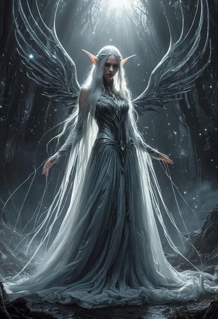 score_9,score_8_up,score_7_up,score_6_up,score_anime, masterpiece, DonMX3n0XL
BREAK
1c3_w1n73r, 1girl, pointy ears, long flowing silver hair,pale white lucid skin, elf, slim waist, transluscent ethereal otherworldly unnatural nebulous incorporeal phantasmal nebulous vaporous phantasmal ghostly soul specter, , fantasy, grayish tattered gown, hands with claws,dim eyes, mourning expression,eerie, stygical, floating, gliding, omen of death, malevolent
BREAK
sunlight, battle, best artist, best shadows, best lighting, best textures, best contrast, Pg-rating