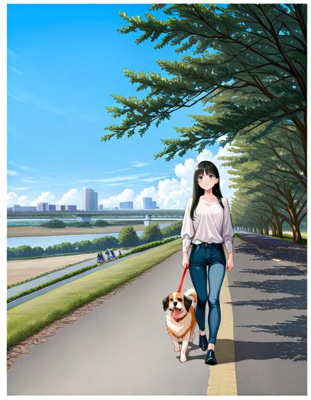 日本の堤防沿い 、河川敷 、土手道 \ Riverside scenery in Japan , Riverbanks , causeways V1