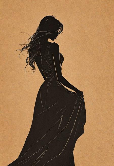 Silhouette_Art,_breathtaking_line_art_drawing_,_a_(beautiful_charming_woman),_slender_dark_dim_figure,_slightly_posing,_hand_,_a