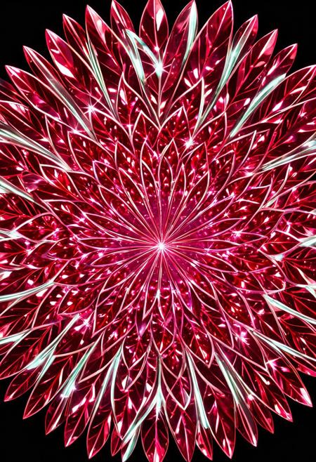 (ruby gem center:1.3), (emerald gems at sides] shaped like leafs ,plant like jewel, geometric, kaleidoscopic, reflective light, clean, smooth, spiral background ,light sparks, glass shiny, sparkle, symmetrical, glowing
kaleidoscopic, reflective light, clean, smooth, spiral background
,light sparks, glass, 
aesthetic, masterpiece, beautiful, elegant, award winning, absurdres, hdr, best quality, hyper detailed, 
shiny, sparkle, symmetrical