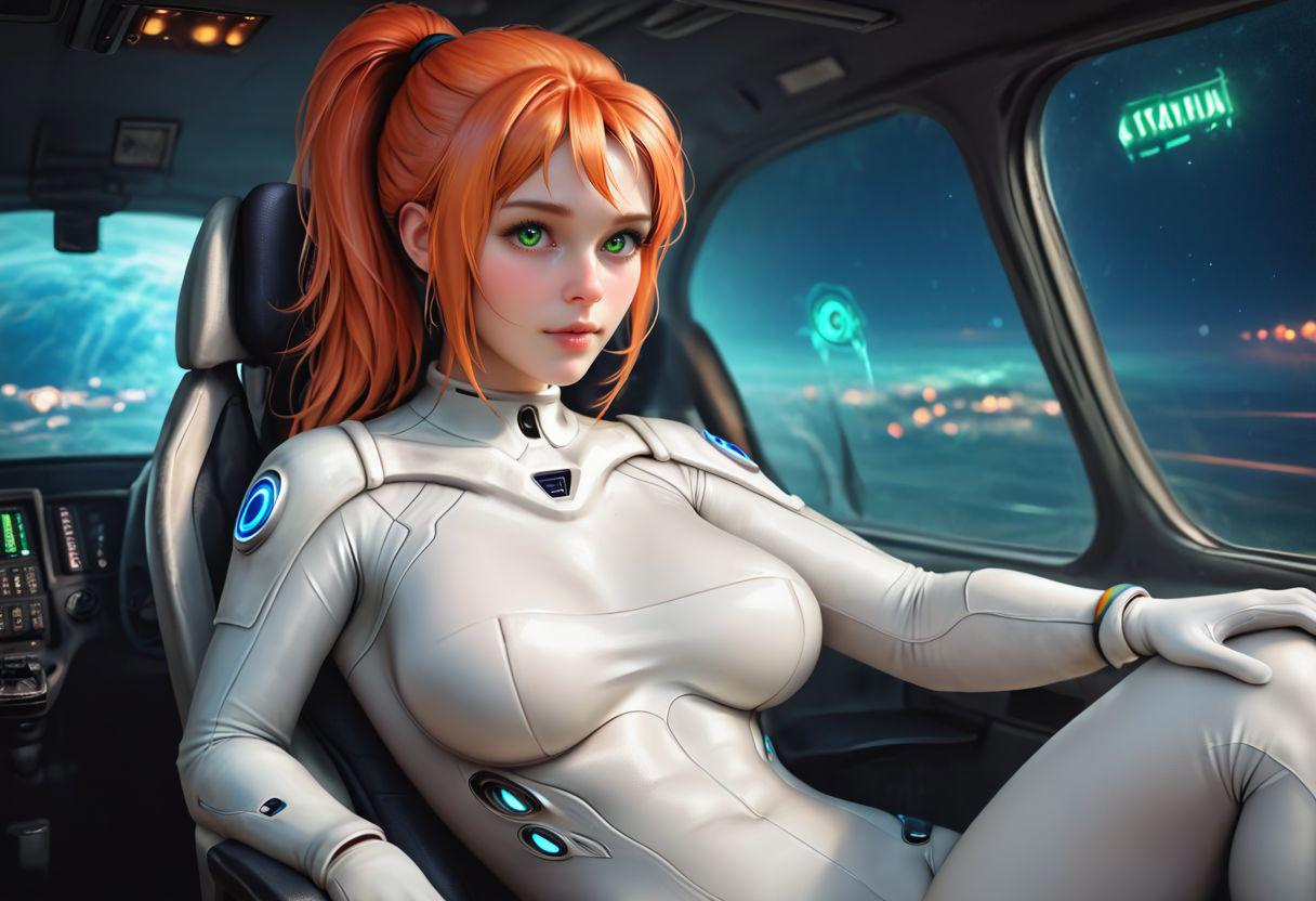 score_9,score_8_up,score_7_up,masterpiece,source_photo,(realistic:1.4),score_9,score_8_up,score_7_up,masterpiece,source_photo,(realistic:1.4),
Alison, orange hair, ponytail, white bodysuit, green eyes, white gloves,
big breasts, (curvy), cute, cowboy shot,  in starcraft cockpit, screens, glowing, screen, white theme, yellow theme, pilot chair,
pastel colors,amazing depth,double exposure,surreal,geometric patterns,intricately detailed,bokeh,perfect balanced,deep fine borders,artistic photorealism,smooth
<lora:Tech Noir - v1.0:1>
<lora:Alison Space Paw XL - V1:0.4>