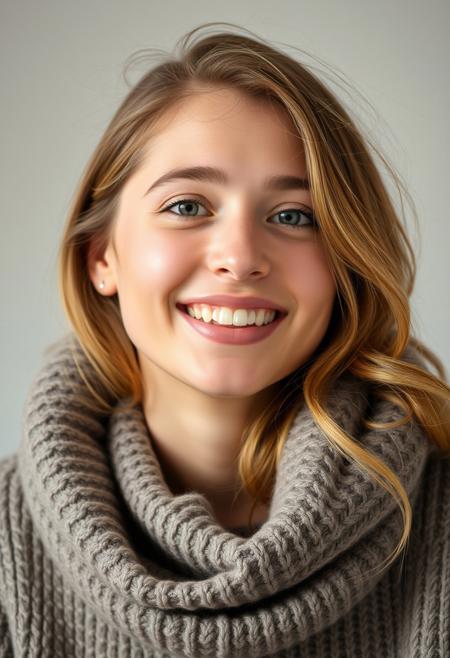 18yo lovely female delighted surprise, head shot