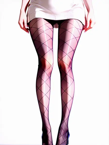 菱形油光连裤袜-Rhombus Shiny Pantyhose