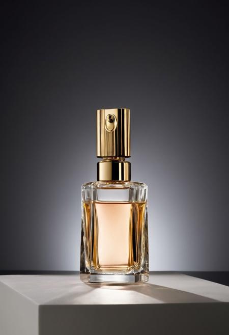 Commercial photography, a perfume bottle, split lighiting, geometric composition, minimal plane, top advertising, high deatil, UHD, 32k