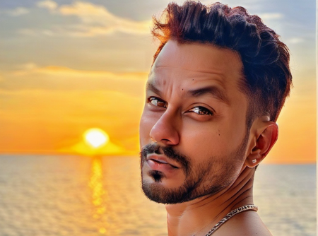 Neymar a man <lora:kunalkhemu-Neymar-000004:1>,  in an infinity swimming pool looking at sunset over the ocean, under water, best quality, masterpiece, high res, detailed face, hdr, seductive pose, homoerotic,