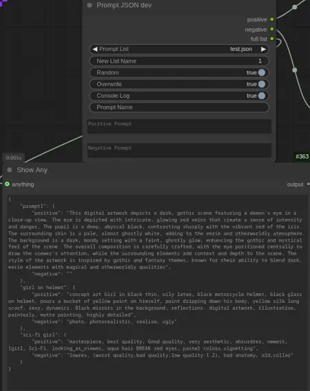 ComfyUI Custom Node: Prompt List JSON