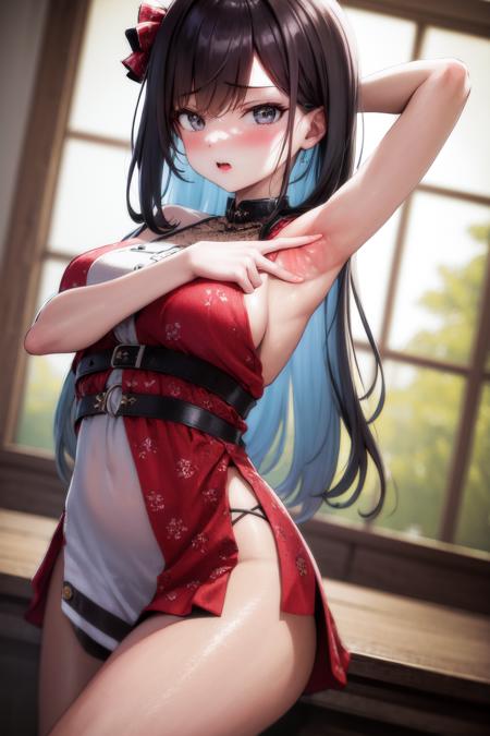 masterpiece, best quality, highres, 1girl, spread armpit <lora:spread_armpit_left:1>