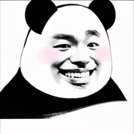 emoji panda solo white background