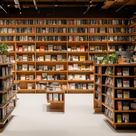 ohwx, library, realistic, bright, wide angle view, spot light, high light, wooden floor, white ceiling, trees, green, plants, the interior of a bookstore with shelves and lights, in the style of white and green, post-minimalist structures, craftcore, large-scale muralist, lively tableaus, subtle, earthy tones, mingei, raw, 4k, 8k, fuji film, super detail