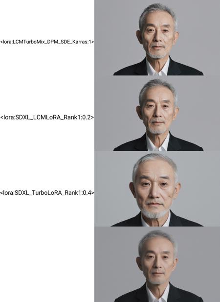 <lora:LCMTurboMix_DPM_SDE_Karras:1>,Realistic,Chinese old man portrait,upper body,short black hair,black eyes,indoors,white background,wearing a black suit,cool white lighting,looking at viewer,pale white beard,weathered facial wrinkles