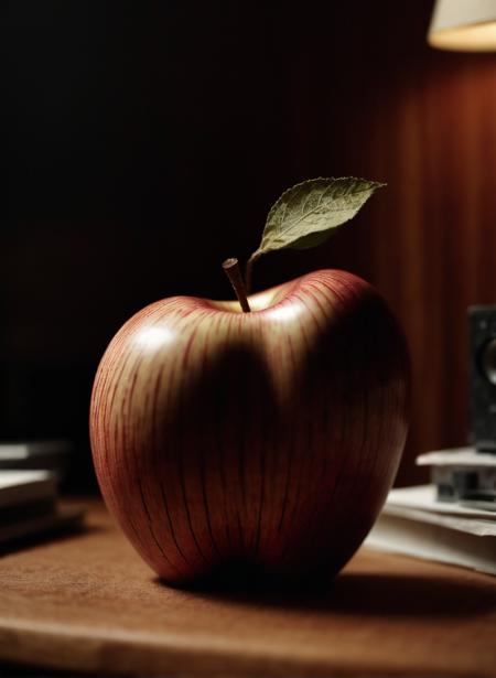 cinematic photo of a wooden apple