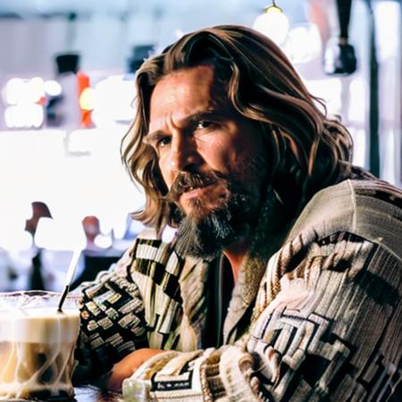 (((a man drinking white russian at a bar at night))) <lora:TheDudeLora:0.8> facial hair, beard, 1boy, male focus, realistic, mustache, brown hair, manly, sharpen picture, Highly detailed, masterpiece, best quality, photorealistic,