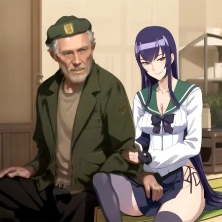 Bill x Saeko Busujima (Left 4 Dead x Highschool of the Dead)