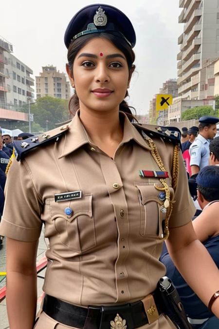 1 girl, beautiful, masterpiece, hyper realistic, detailed, <lora:Indian Police Uniform by Stable Yogi:1> Indian police uniform