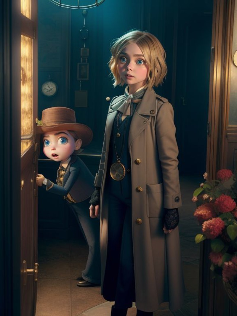Chlo Grace Moretz,  frock coat, cravat, and pocket watch , A place that was once inhabited by beings from another world
( ...