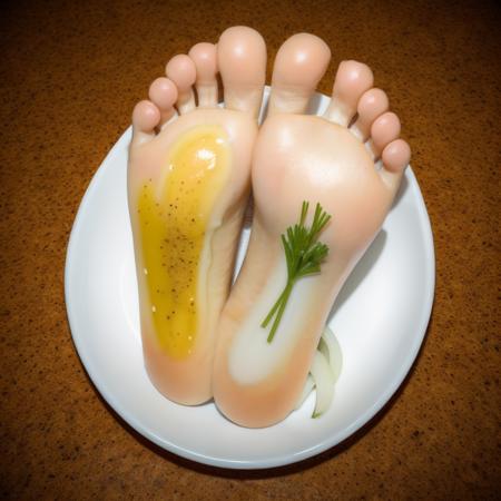 (condiment:1.2),onion,ginger,feet soles made of food,made of food,made of food,<lora:soles:1>,