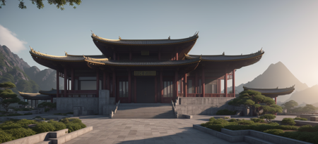 (masterpiece),(high quality), best quality, real,(realistic), super detailed, (full detail),(4k),8k,architecture, building, city, cloud, east_asian_architecture, mountain, no_humans, outdoors, pagoda, plant, scenery, sky, sunset, tree<lora:XSarchitectural_32ModernChinesestyle:0.3>