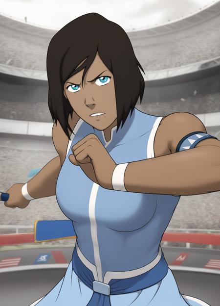 korraXL brown hair blue eyes dark-skinned