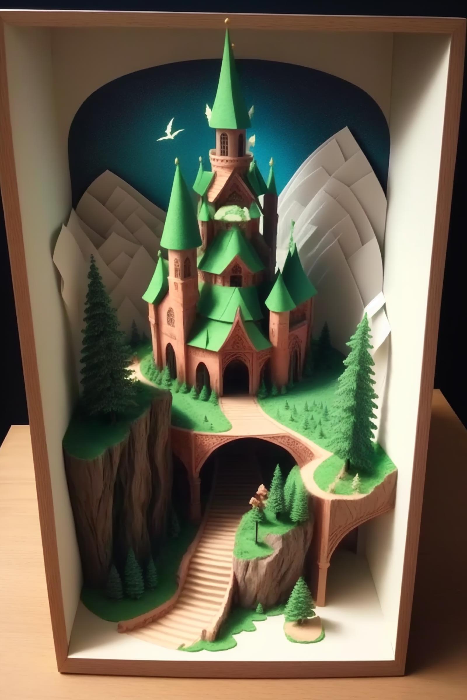 Realistic paper carving art style image by 3dmiao