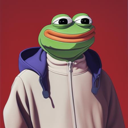 pepe_frog, portrait of a Deliriously happy and screaming Kermit the frog in Society (1989), highly detailed, centered, solid color background, digital painting, artstation, concept art, smooth, sharp focus, illustration, artgerm, donato giancola, Joseph Christian Leyendecker, Les Edwards, Ed Repka, WLOP, Artgerm , by studio ghibli , cartoon,