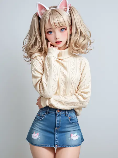 Adorable denim mini skirt