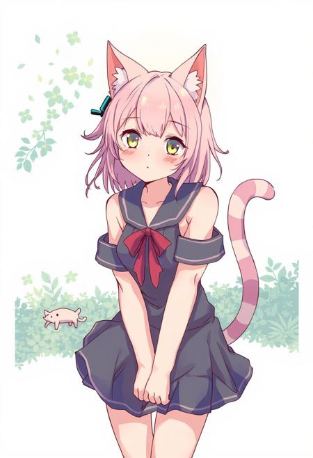 Cat girl, anime style,