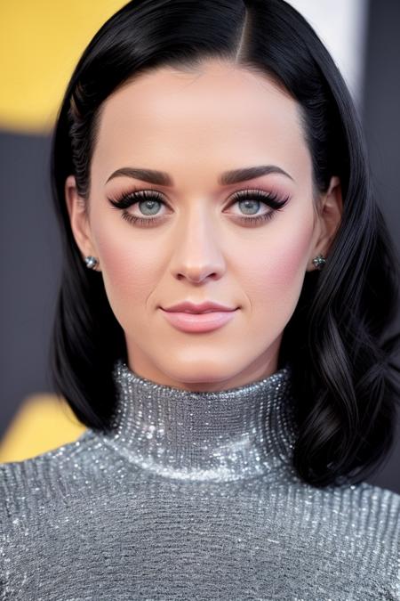 a photo of k4typ3rry, a woman (wearing a turtleneck jumper), on a premiere movie event, standing on the red carpet, (focus on face:1.2), (masterpiece:1.2), (photorealistic:1.2), (bokeh), (best quality), (detailed skin:1.2), (intricate details), (8k), (HDR), (cinematic lighting), (sharp focus), (close-up:1.2)