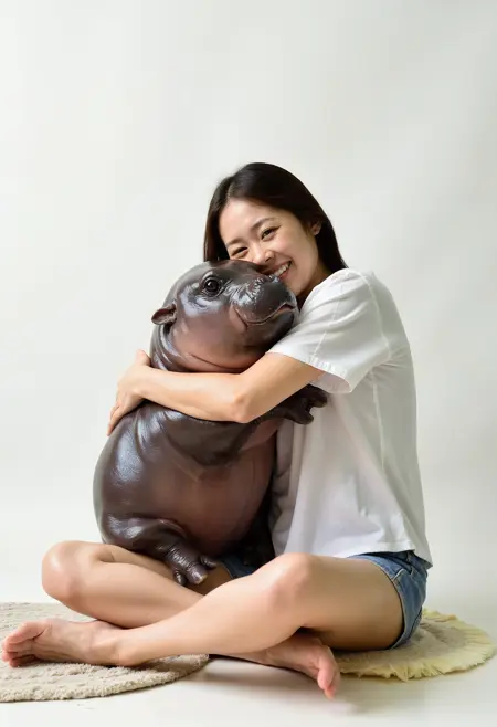 Moo Deng - A baby hippopotamus