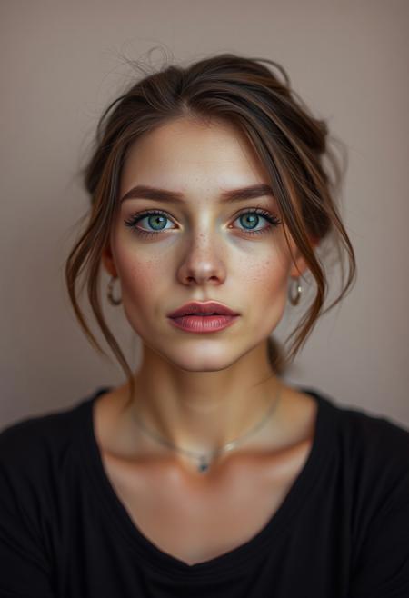 photorealistic, hd photography, cute woman, soft makeup, freckles