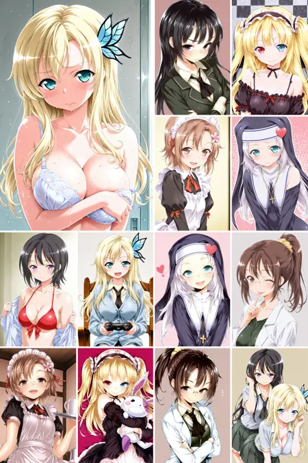 [illustrious XL] 6 in 1，《僕は友達が少ない》/《我的朋友很少》Buriki/马口铁，Watanabe Yoshihiro/渡邊義弘 - Artist Style