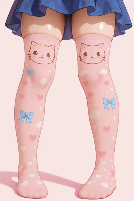 Cat Patterned Thighhighs illustrious