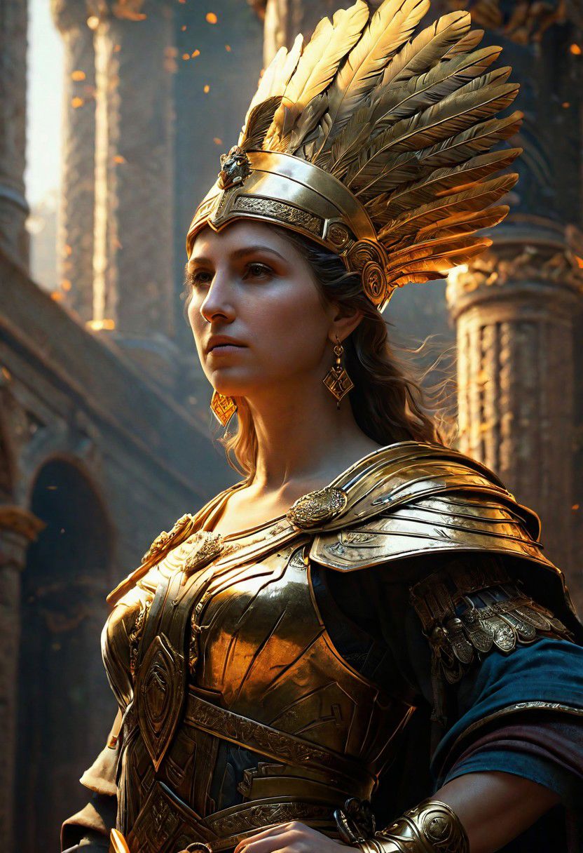 Athena, Rembrandt Van Rijn, digital art, 8K artistic photography, octane render, beautiful composition, trending on artstation, award-winning photograph, masterpiece